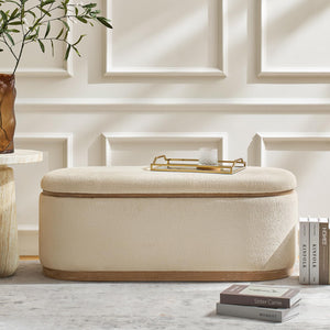 Modern Chenille Upholstered Storage Bench