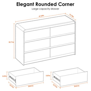 6-Drawer Dresser – Mid-Century Modern Walnut
