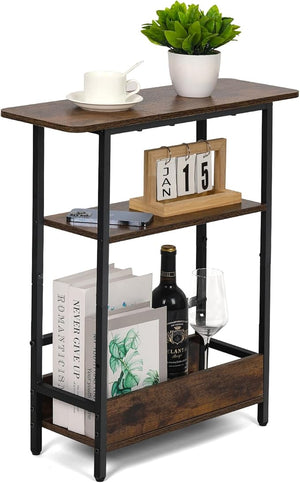 Narrow Side Table with USB-C Charging Station