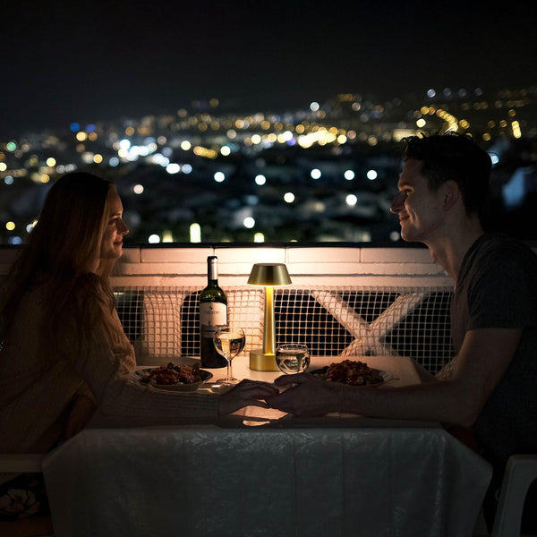 UMEXUS 8.8'' Cordless Small Table Lamp for Bar Restaurant, Rechargeable Battery Operated Touch Lamps, Gold 3-Way Dimmable LED Metal Portable Bedside Mini Night Light for Bedroom Outdoor, Home Decor