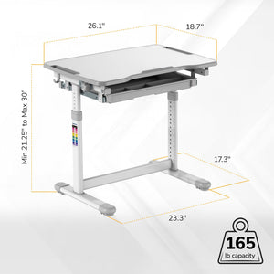 Kids Height-Adjustable Desk and Chair Set with Pencil Drawer