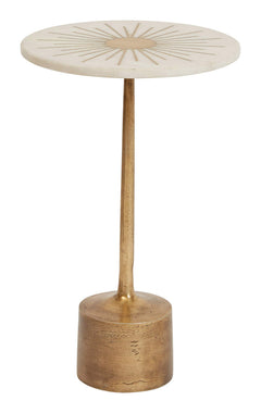 Aluminum & Marble Martini Side Table