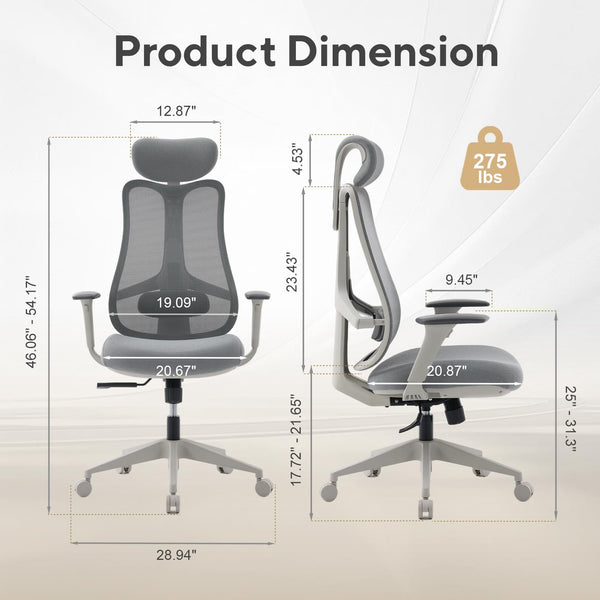 Ergonomic High-Back Mesh Office Chair with Adjustable Lumbar Support