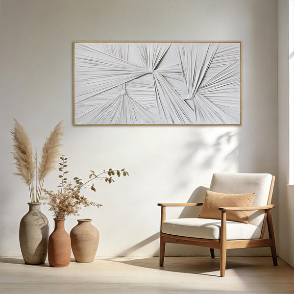 Textured Abstract Canvas Wall Art – Sculptural Minimalist Framed Painting