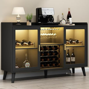 Wine Bar Cabinet with LED Light