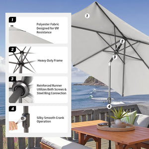 9 Ft Patio Umbrella with Push Button Tilt & UV Protection