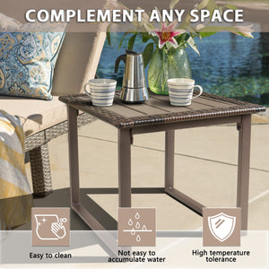 Square Wicker Outdoor Side Table Set of 2 – Rattan Patio End Tables