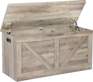 Storage Bench 39.4 Inch with Safety Hinges and Lid