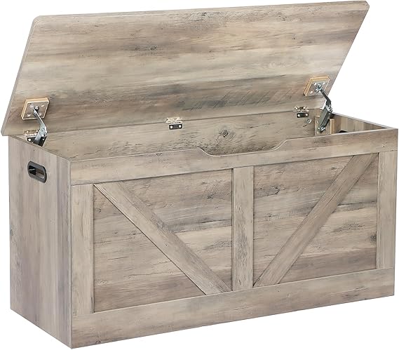 Storage Bench 39.4 Inch with Safety Hinges and Lid