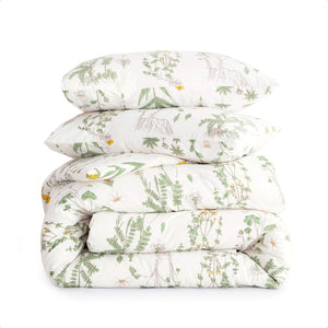 Botanical Comforter Set Queen – 100% Cotton Floral Bedding