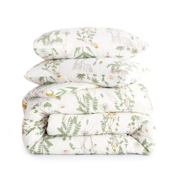 Botanical Comforter Set Queen – 100% Cotton Floral Bedding