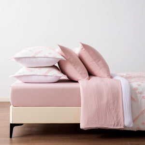 7-Piece Jacquard Microfiber Bedding Set – Pink Tufted, All-Season
