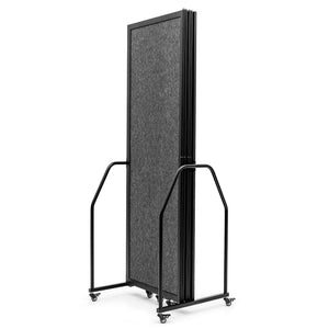 5-Panel Folding Privacy Screen with Wheels – Dark Gray