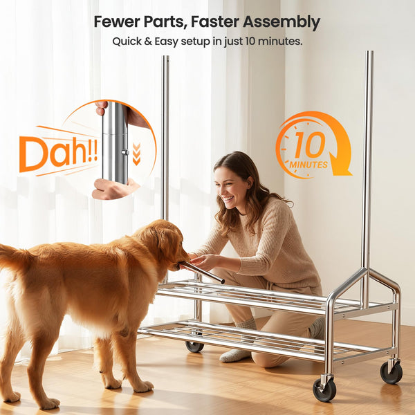 Heavy Duty Rolling Clothes Rack with Shelves