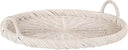 Round Woven Rattan Tray with Handles