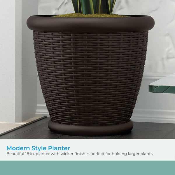 Wicker Planter Pot — Indoor & Outdoor, 16" & 18"
