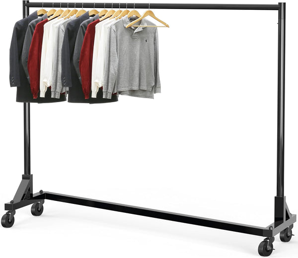 Industrial Z-Base Garment Rack, 500 lb Capacity, 63" Bar