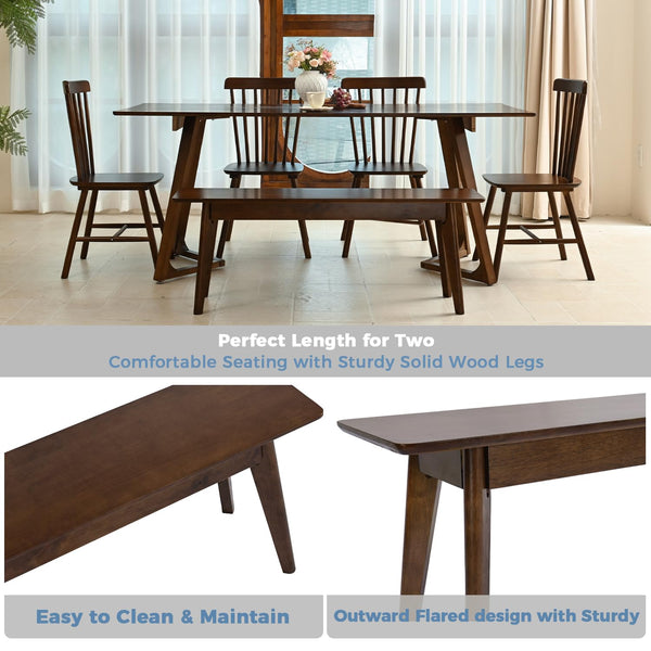 47-Inch Solid Oak Wood Dining Bench