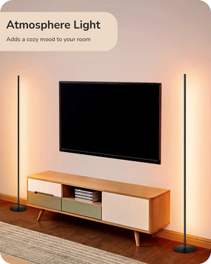Dimmable LED Corner Floor Lamp, 57.5" – Warm White, Multi-Color