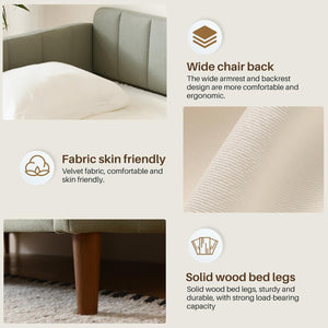 Twin Size Upholstered Daybed with Adjustable Backrest & Wood Slat Support