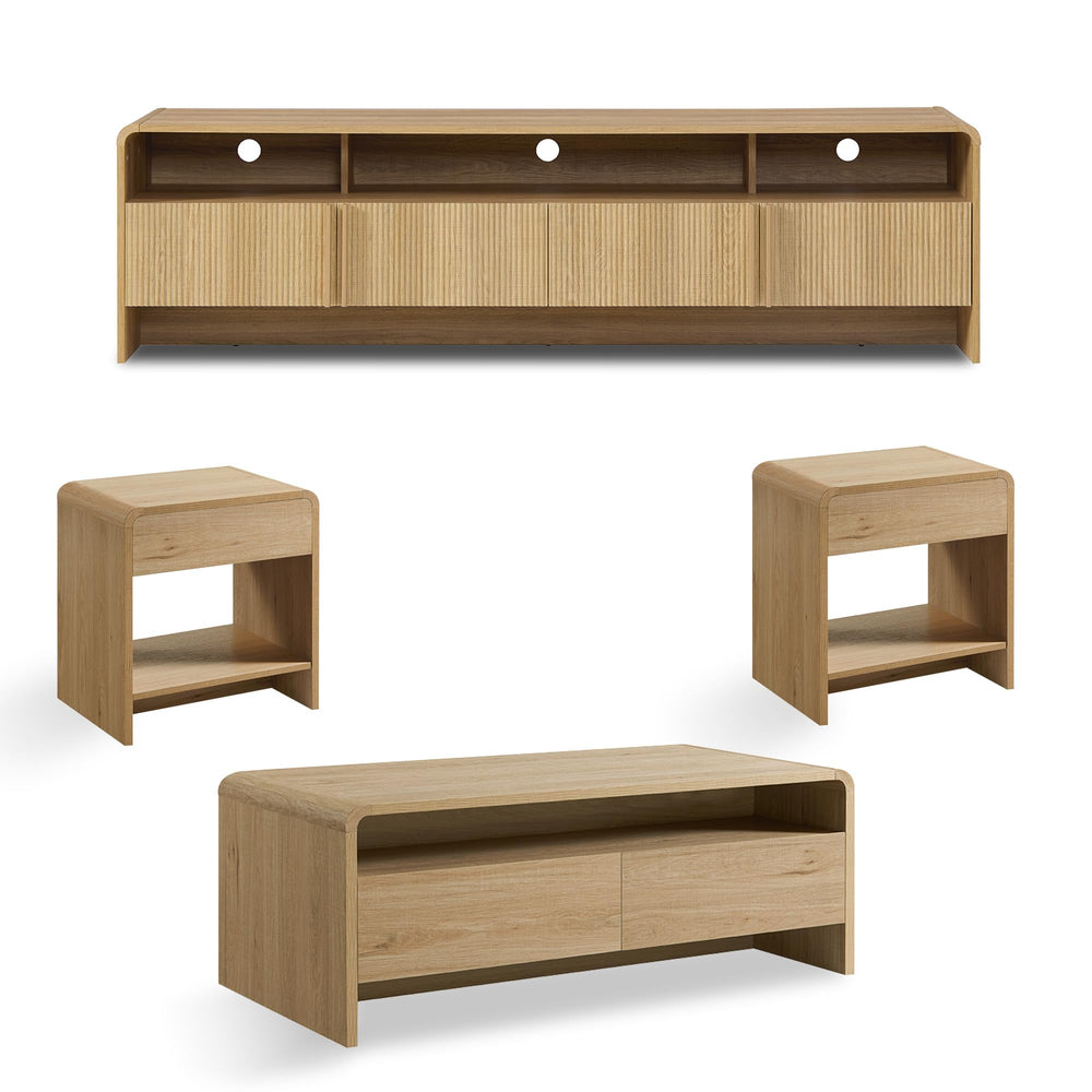 4-Piece Living Room Furniture Set – TV Stand, Coffee Table & 2 End Tables