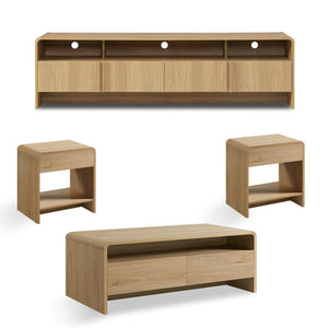 4-Piece Living Room Furniture Set – TV Stand, Coffee Table & 2 End Tables