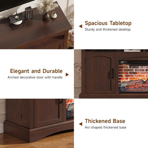 Farmhouse Fireplace TV Stand with 23" Electric Fireplace for TVs up to 65"