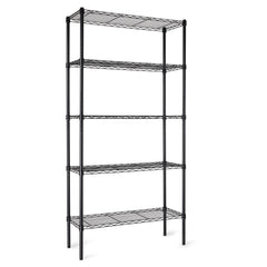 5-Shelf Adjustable Heavy Duty Steel Wire Storage Shelving Unit