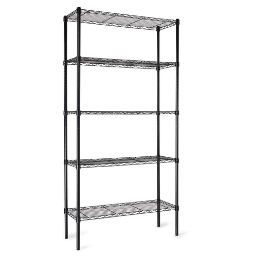 5-Shelf Adjustable Heavy Duty Steel Wire Storage Shelving Unit