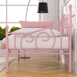 Twin Metal Daybed Frame with Classic Headboard