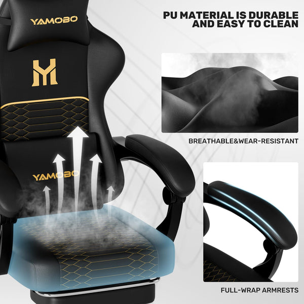 Gaming Chair with Footrest & Recliner