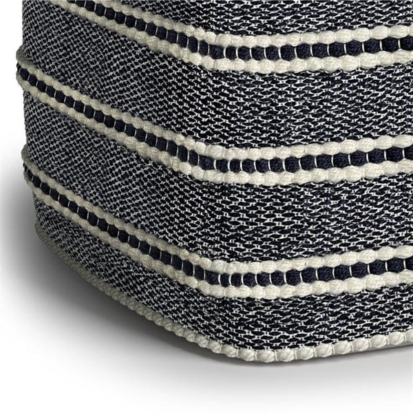 Square Woven Polyester Indoor & Outdoor Pouf – Water Resistant