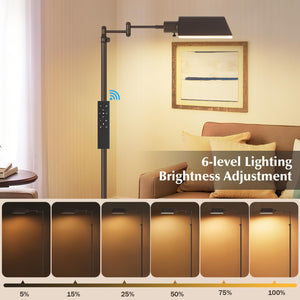 Height Adjustable Pharmacy Floor Lamp with Swing Arm