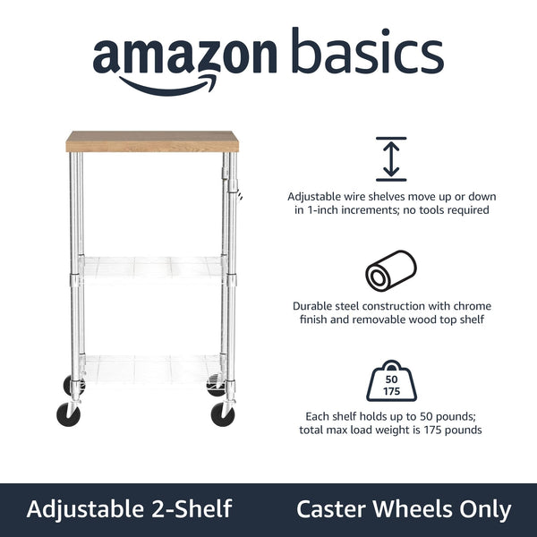 3-Tier Kitchen Storage Cart with Caster Wheels