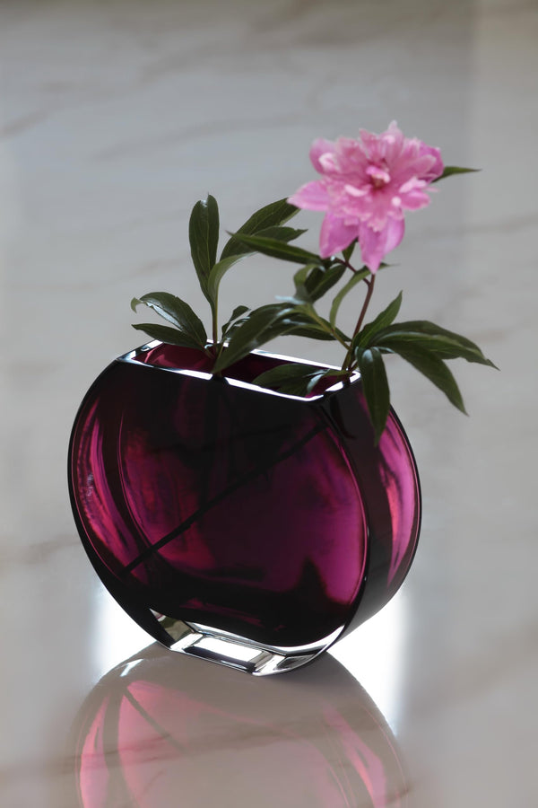 Amethyst Round Glass Vase