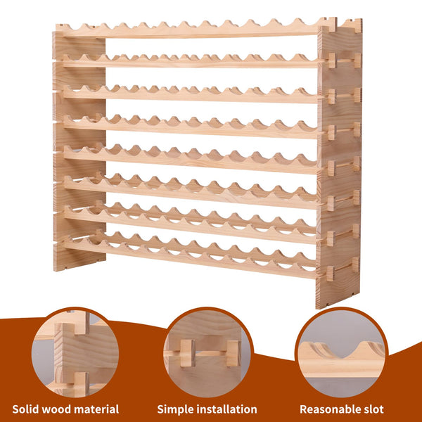 Wooden 96-Bottle Modular Wine Rack