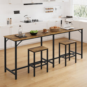 70.9" 3-Piece Bar Table and Chairs Set