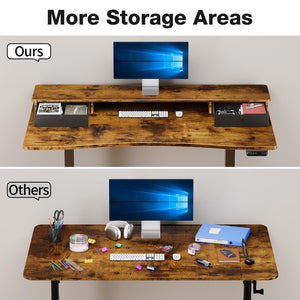 Electric Standing Desk with Storage Drawers & Monitor Riser, 47.2" x 27.6"