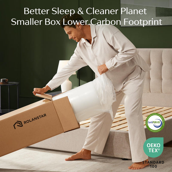 Gel Memory Foam Mattress in a Box – Fiberglass Free, CertiPUR-US Certified