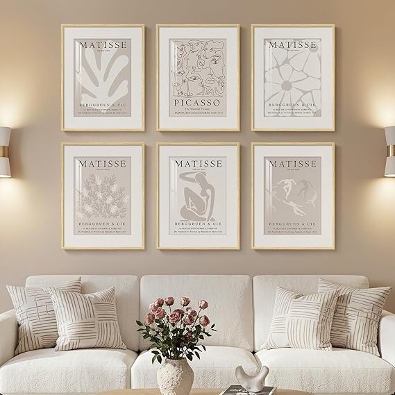 Framed Abstract Wall Art Set of 4 – Black & White Canvas Prints