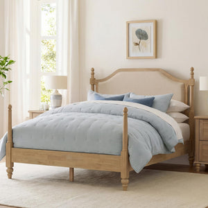 Queen Size Platform Bed Frame with Upholstered Headboard