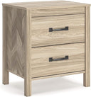2-Drawer Nightstand with Scallop Design – Matte Finish