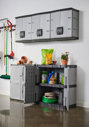 Freestanding Resin Storage Cabinet with Lockable Doors and Shelves