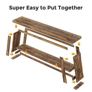 70.87-Inch 2-Tier Console Table for Entryway
