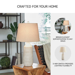 Ceramic Table Lamp Set of 2 – Beige