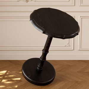 Solid Wood Round Pedestal Side Table
