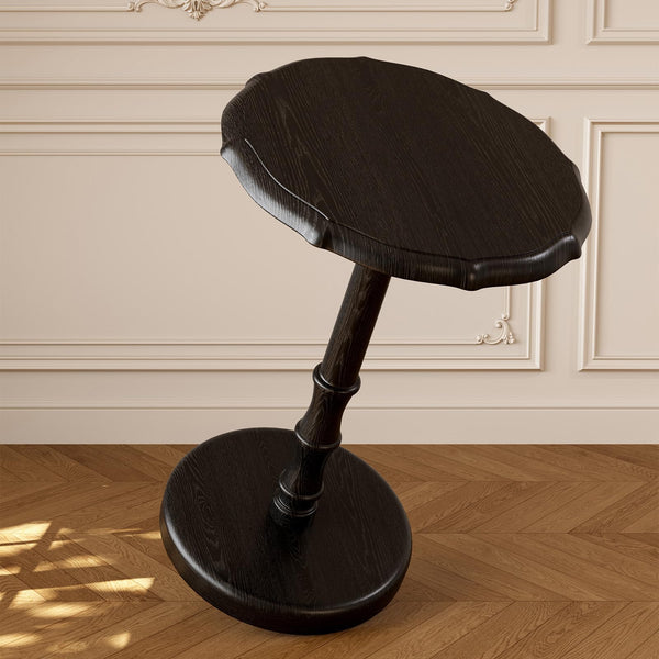 Solid Wood Round Pedestal Side Table
