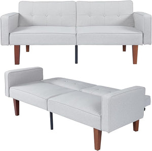 Convertible Futon Sofa Bed with Split Back