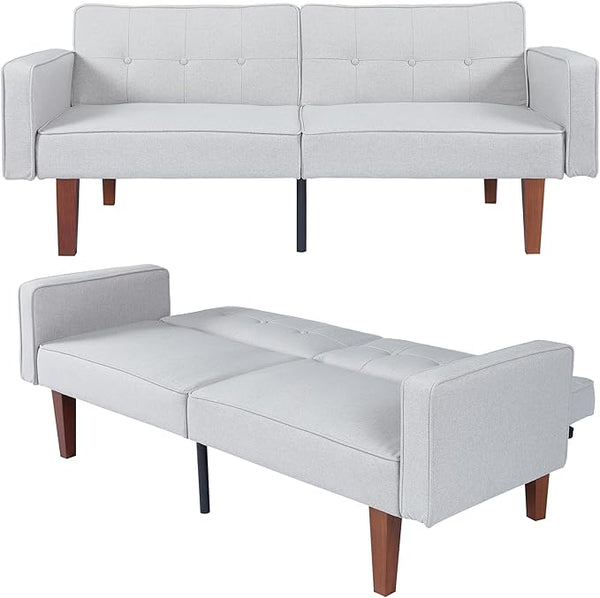 Convertible Futon Sofa Bed with Split Back