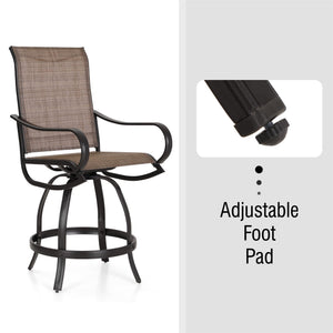 5-Piece Counter Height Patio Bar Set with Metal Table & Sling Stools